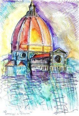 Sandro Bisonni: 'pomeriggi a firenze', 2021 Pastel, Figurative. More than anything else, Florence resembles a dream.  In this way, I will try to talk about Florence.  Joseph Rickwert ...