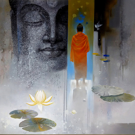 Sanjay Lokhande: 'buddha breathing', 2016 Acrylic Painting, Figurative. Artist Description: God, Buddha, Buddhism, Wall Decor, Acrylic, Canvas, Figurative, original  , Painting, original Painting, Art, Artist, ...