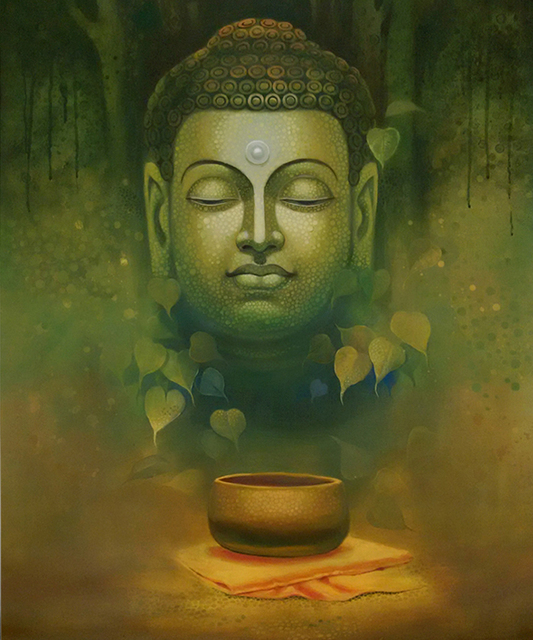 Artist Sanjay Lokhande. 'Buddha Dhyana' Artwork Image, Created in 2016, Original Painting Oil. #art #artist