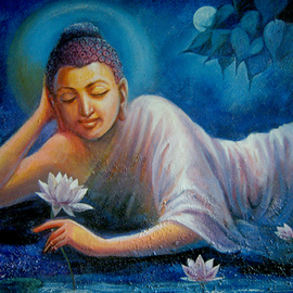 Buddha Breathing Acrylic Painting By Sanjay Lokhande