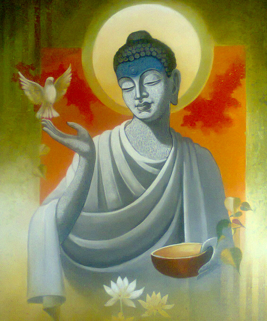 Artist Sanjay Lokhande. 'Buddha Vigilance' Artwork Image, Created in 2016, Original Painting Oil. #art #artist