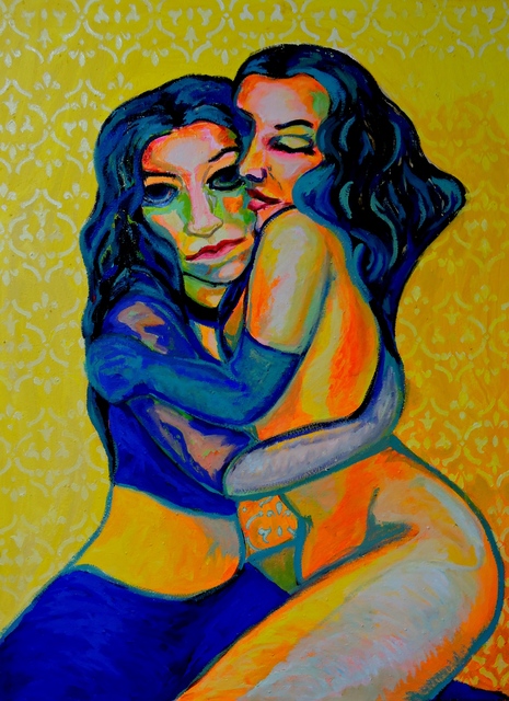 Sarangello Raquel  'Friends', created in 2017, Original Painting Oil.
