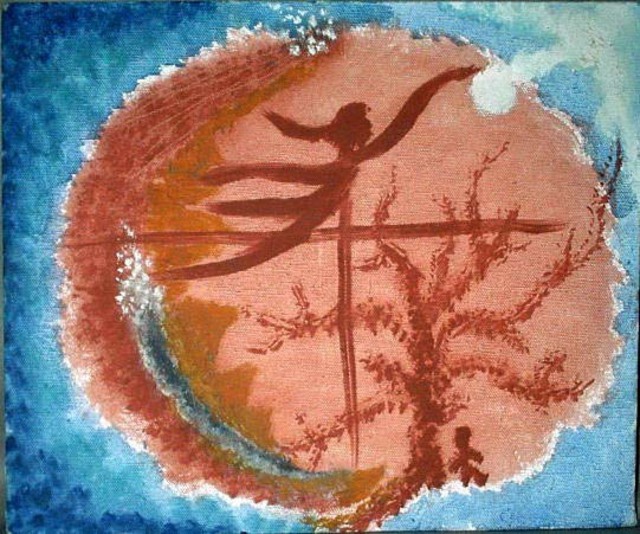 Artist Smeetha Bhoumik. 'Smeetha Bhoumik, Universe Series, Leaps Of Faith' Artwork Image, Created in 2006, Original Painting Oil. #art #artist