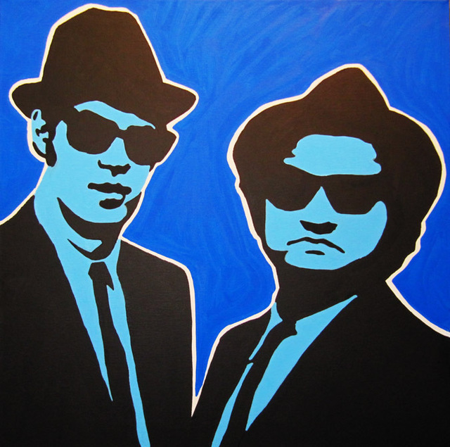 Artist David Mihaly. 'Blues Brothers' Artwork Image, Created in 2009, Original Mixed Media. #art #artist