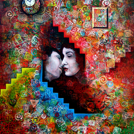 Alberto Sciortino: 'EL BESO', 2012 Acrylic Painting, Love. Artist Description:  BESO, AMOR, TIEMPO, VOLUMEN, DIMENSION, ACRILICO, PINTURA, OBRA, SCIORTINO,   ...