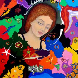 Alberto Sciortino: 'la dama de ezechiele', 2016 Oil Painting, Abstract Figurative. Artist Description: Oleos sobre lienzo en tabla54 x 45 cmFirmado y fechado en 2016...