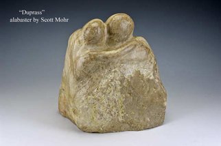 Scott Mohr: 'Duprass', 1996 Stone Sculpture, Figurative.  Original alabaster carving. The name comes from K. Vonnegut's 