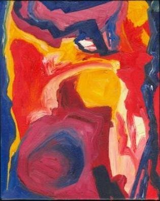 Robert H. Stockton: 'The Sun At Three Penny Ridge', 2000 Oil Painting, Abstract. The idea for this small oil painting came from hiking in the Cascade Mountains of the Pacific Northwest on a beautiful summer day....