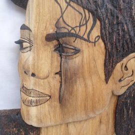 Sculpture Wood Michael Jackson By Stefan Irofte