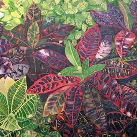 Steven Fleit: 'Floral Series 9', 2008 Acrylic Painting, Floral. Artist Description: Caribbean, floral, palm fronds, ...