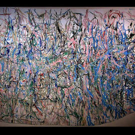 Richard Lazzara: 'JUNGLEY SKY', 1972 Oil Painting, Visionary. Artist Description: JUNGLEY SKY 1972  is from the 