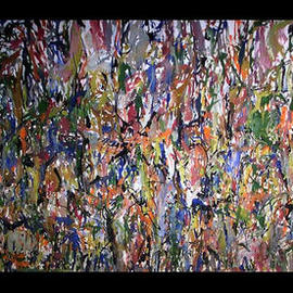 Richard Lazzara: 'JUNGLEY WIDE PANORAMA', 1972 Oil Painting, Visionary. Artist Description: JUNGLEY WIDE PANORAMA 1972 is from the 