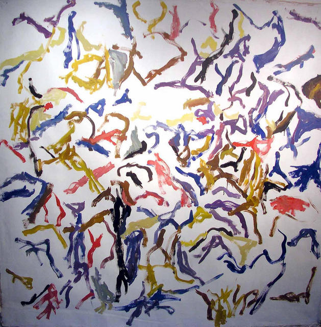 Artist Richard Lazzara. 'KNOTS CROSSING NUMBER' Artwork Image, Created in 1972, Original Pastel. #art #artist