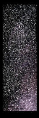 Richard Lazzara: 'MILKYWAY SUMIE', 1975 Acrylic Painting, Visionary. MILKY WAY  SUMIE1975  is a white calligraphy on black fabric as present by 