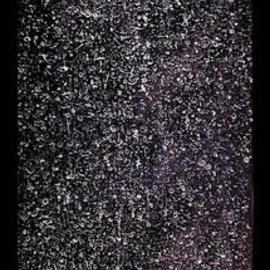 Richard Lazzara: 'MILKYWAY SUMIE', 1975 Acrylic Painting, Visionary. Artist Description: MILKY WAY  SUMIE1975  is a white calligraphy on black fabric as present by 