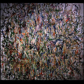 Richard Lazzara: 'NYC JUNGLEY DENSITY', 1972 Oil Painting, Visionary. Artist Description: NYC JUNGLEY DENSITY 1972 is from the 