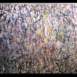 Richard Lazzara: 'NYC JUNGLEY DRUMS', 1972 Oil Painting, Visionary. Artist Description: NYC JUNGLEY DRUMS 1972 is from the' PANORAMA EMPOWERMENT PAINTINGS'  - - a cascading river of strokes form this siva jata series from 