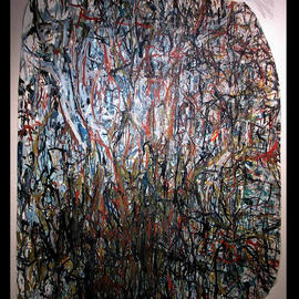 Richard Lazzara: 'NYC JUNGLEY SKIN', 1972 Oil Painting, Visionary. Artist Description: NYC JUNGLEY SKIN 1972  is from the 