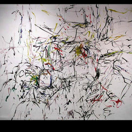 Richard Lazzara: 'OPENTABLE SPACE NETWORK', 1972 Oil Painting, Visionary. Artist Description: OPENTABLE SPACE NETWORK 1972 is a sumie calligraphy oil painting from the TALKING CALLIGRAPHY COLLECTION as archived at 
