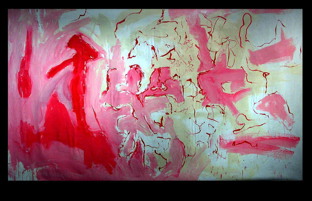 Richard Lazzara  'RED BARN YARD', created in 1973, Original Pastel.