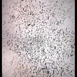 Richard Lazzara: 'WATERFALLING MINDSCAPE NETWORK', 1972 Oil Painting, Visionary. Artist Description: WATERFALLING MINDSCAPE NETWORK 1972  is a sumie calligraphy oil painting from the TALKING CALLIGRAPHY COLLECTION  as archived at 