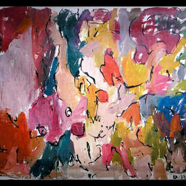 Richard Lazzara: 'YURT TENT WALL', 1972 Oil Painting, History. Artist Description: YURT TENT WALL 1972  is from the 