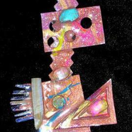 Richard Lazzara: 'big eyed pin ornament', 1989 Mixed Media Sculpture, Fashion. Artist Description: big eyed pin ornament from the folio LAZZARA ILLUMINATION DESIGN is available at 