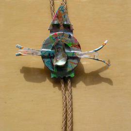 Richard Lazzara: 'bird flys bolo or pin ornament', 1989 Mixed Media Sculpture, Fashion. Artist Description: bird flys bolo or pin ornament from the folio LAZZARA ILLUMINATION DESIGN is available at 
