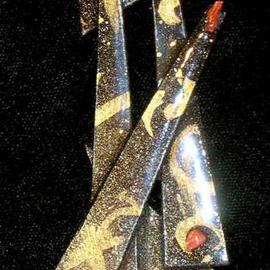 Richard Lazzara: 'black tie pin ornament', 1989 Mixed Media Sculpture, Fashion. Artist Description: black tie pin ornament from the folio LAZZARA ILLUMINATION DESIGN is available at 