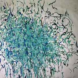 Richard Lazzara: 'clump of seaweed off freeport', 1972 Oil Painting, Abstract. Artist Description: clump of seaweed off freeport 1972  from the folio 