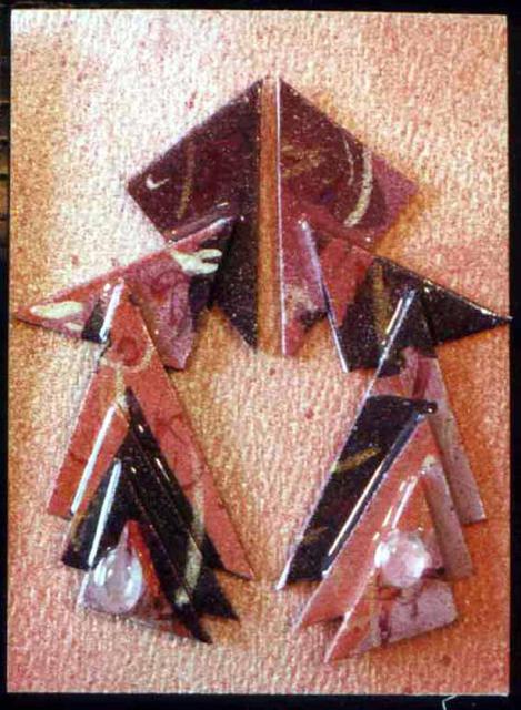 Artist Richard Lazzara. 'Construction Ear Ornaments' Artwork Image, Created in 1989, Original Pastel. #art #artist