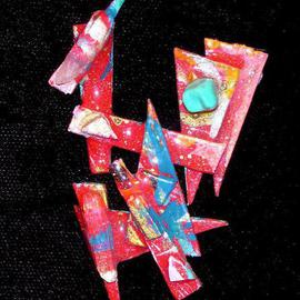 Richard Lazzara: 'crystal directive pin ornament', 1989 Mixed Media Sculpture, Fashion. Artist Description: crystal directive pin ornament from the folio LAZZARA ILLUMINATION DESIGN is available at 