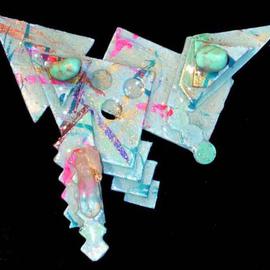 Richard Lazzara: 'inner arrow pin ornament', 1989 Mixed Media Sculpture, Fashion. Artist Description: inner arrow pin ornament from the folio LAZZARA ILLUMINATION DESIGN is available at 