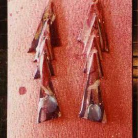 Richard Lazzara: 'letter ear ornaments', 1989 Mixed Media Sculpture, Fashion. Artist Description: letter ear ornaments from the folio LAZZARA ILLUMINATION DESIGN are available at 