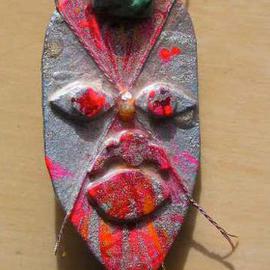 Richard Lazzara: 'mask bolo or pin ornament', 1989 Mixed Media Sculpture, Fashion. Artist Description: mask bolo or pin ornament from the folio LAZZARA ILLUMINATION DESIGN is available at 