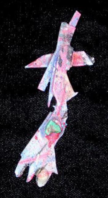 Artist Richard Lazzara. 'Mechanical Hand Pin Ornament' Artwork Image, Created in 1989, Original Pastel. #art #artist