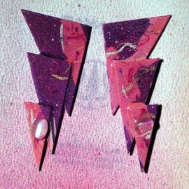 Richard Lazzara: 'moonstone way ear ornaments', 1989 Mixed Media Sculpture, Fashion. Artist Description: moonstone way ear ornaments from the folio LAZZARA ILLUMINATION DESIGN are available at 