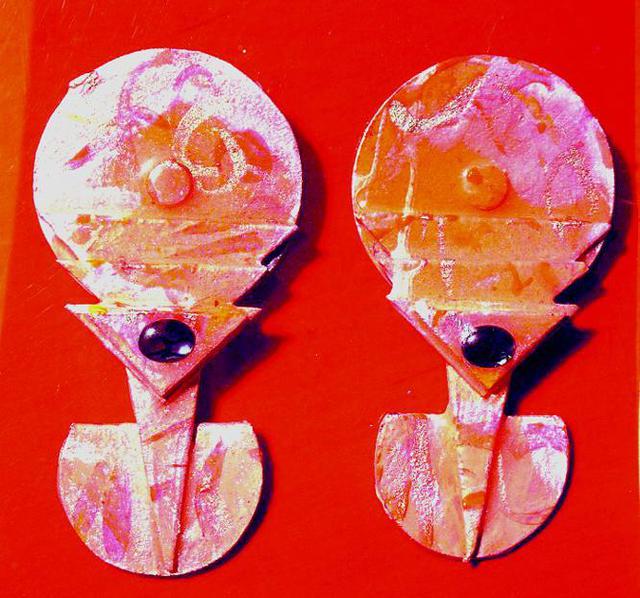 Artist Richard Lazzara. 'Mother Pearl Soul Ear Ornaments' Artwork Image, Created in 1989, Original Pastel. #art #artist