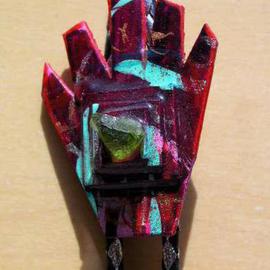 Richard Lazzara: 'peridot hand bolo or pin ornament', 1989 Mixed Media Sculpture, Fashion. Artist Description: peridot hand bolo or pin ornament from the folio LAZZARA ILLUMINATION DESIGN is available at 
