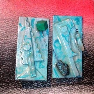 Richard Lazzara: 'relief of blue ear ornaments', 1989 Mixed Media Sculpture, Fashion. relief of blue ear ornaments from the folio LAZZARA ILLUMINATION DESIGN are available at 
