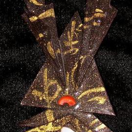 Richard Lazzara: 'ribbons of glory pin ornament', 1989 Mixed Media Sculpture, Fashion. Artist Description: ribbons of glory pin ornament from the folio LAZZARA ILLUMINATION DESIGN is available at 