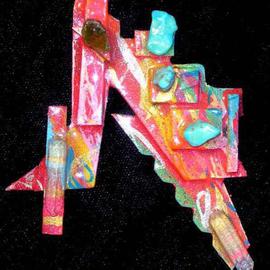 Richard Lazzara: 'six stones pin ornament ', 1989 Mixed Media Sculpture, Fashion. Artist Description: six stones pin ornament from the folio LAZZARA ILLUMINATION DESIGN is available at 