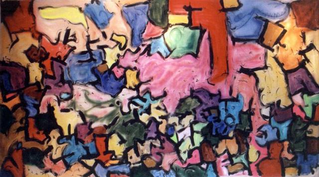 Artist Richard Lazzara. 'Story Puzzle' Artwork Image, Created in 1992, Original Pastel. #art #artist