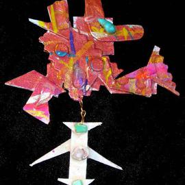 Richard Lazzara: 'two part pin ornament', 1989 Mixed Media Sculpture, Fashion. Artist Description: two part pin ornament from the folio LAZZARA ILLUMINATION DESIGN is available at 
