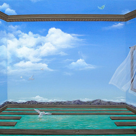 Sharon Ebert: 'Breathing Room', 2008 Acrylic Painting, Surrealism. Artist Description:  Room to breathe for everything. ...