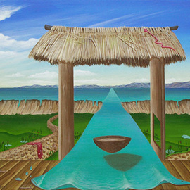 Sharon Ebert: 'Kava Flow', 2007 Acrylic Painting, Surrealism. Artist Description:  Kava. . . the traditional drink of many South Pacific countries.  Relaxation at it's best. ...