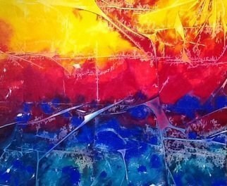 Azhar Shemdin: 'Intensity', 2014 Acrylic Painting, Abstract Landscape.   Original painting for sale.  Liquid acrylic on stretched canvas.  Painting can be taken off the stretcher, rolled up and shipped to the art collector....