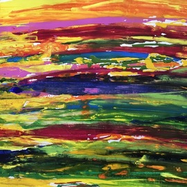 Azhar Shemdin: 'active landscape', 2017 Acrylic Painting, Abstract Landscape. Artist Description: Exciting and gorgeous painting on Canvas pad thick paper. Original painting. ...