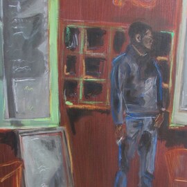Dan Shiloh: 'paris france coffee bar', 2023 Acrylic Painting, Cityscape. Artist Description: Coffee Bar Paris France...