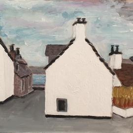 Dan Shiloh: 'village in scotland', 2023 Acrylic Painting, Architecture. Artist Description: Village in Scotland ...